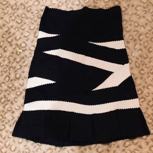 Black and White Freeway Pencil Skirt